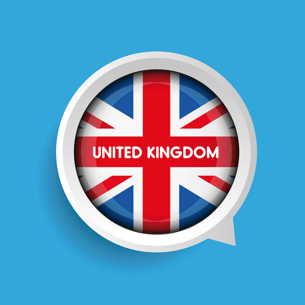 Vector - United Kingdom Flag button - Vector, Image