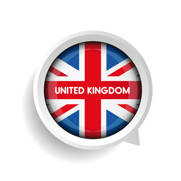 Вектор - кнопка Флаг Великобритании
 - Вектор,изображение
