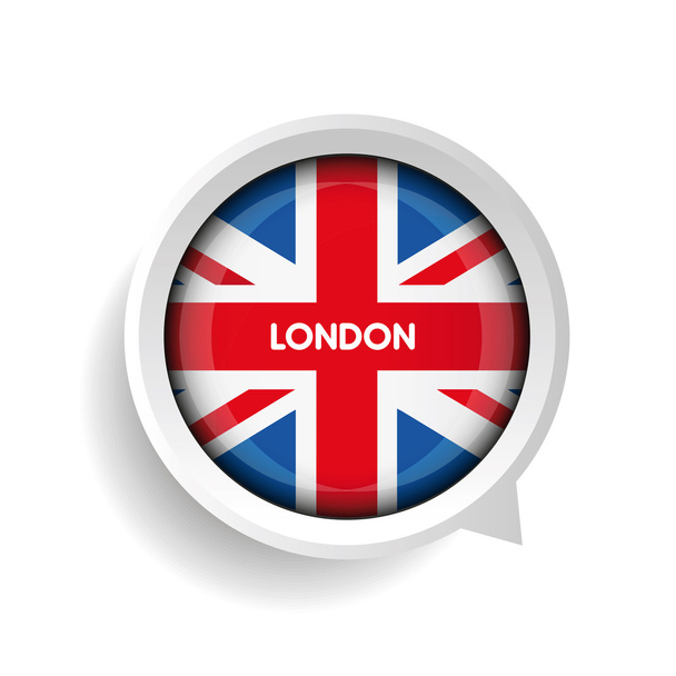 Vector - London and United Kingdom Flag button - Vector, Image
