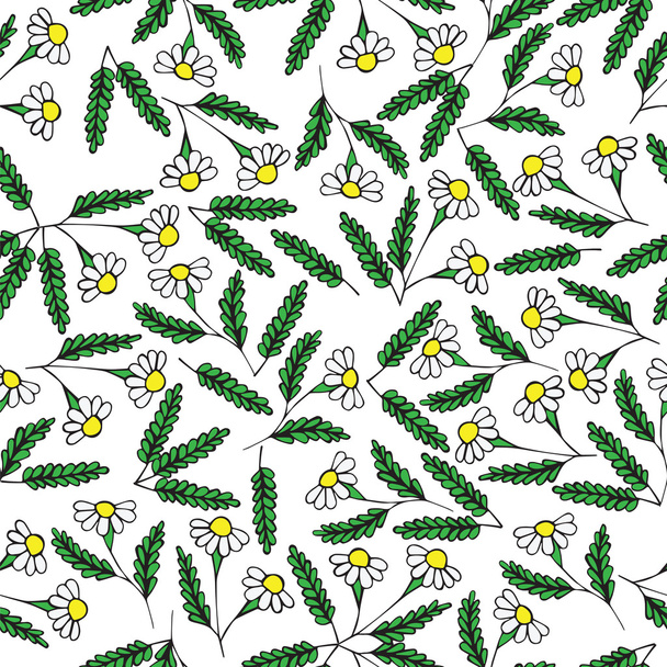 Beyaz renkli çiçek ile dikişsiz - Vektör, Görsel