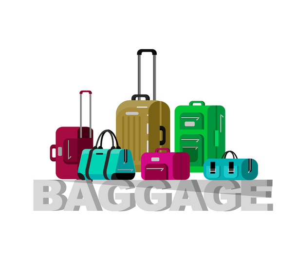 Travel bags . Luggage suitcase - Vector, imagen