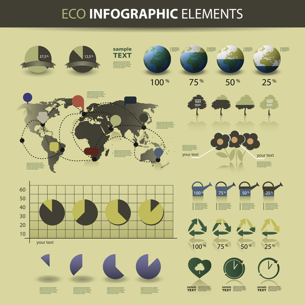 Vector set of eco infographic elements - Vector, imagen