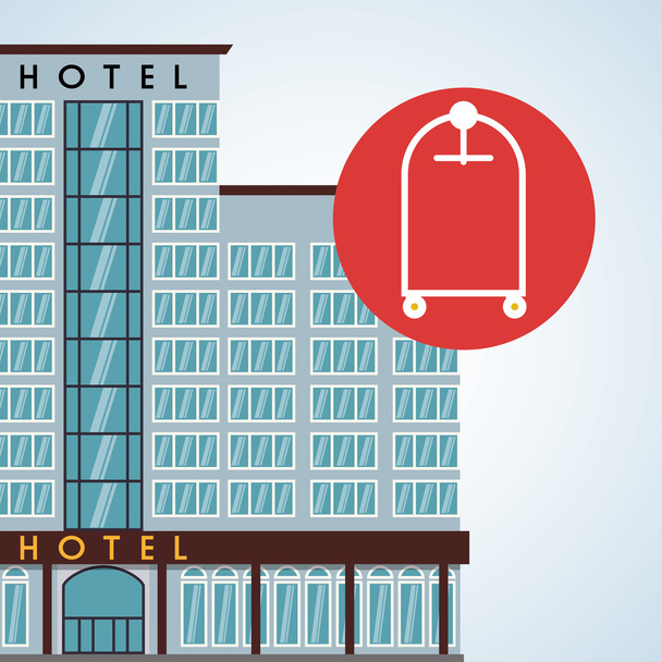 A Hotel design. ikonra utaznak. Elszigetelt és lapos illusztráció - Vektor, kép