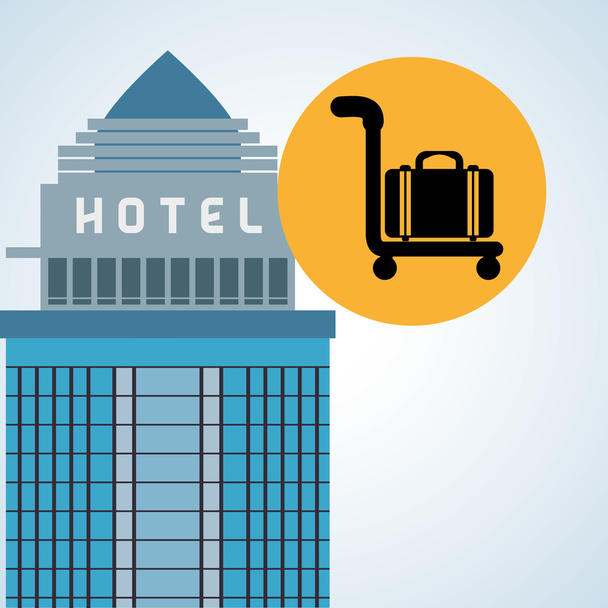 Hoteldesign. Reiseikone. isolierte und flache Illustration - Vektor, Bild