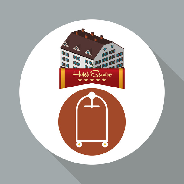 Diseño del hotel. icono de viaje. Ilustración aislada y plana
 - Vector, Imagen