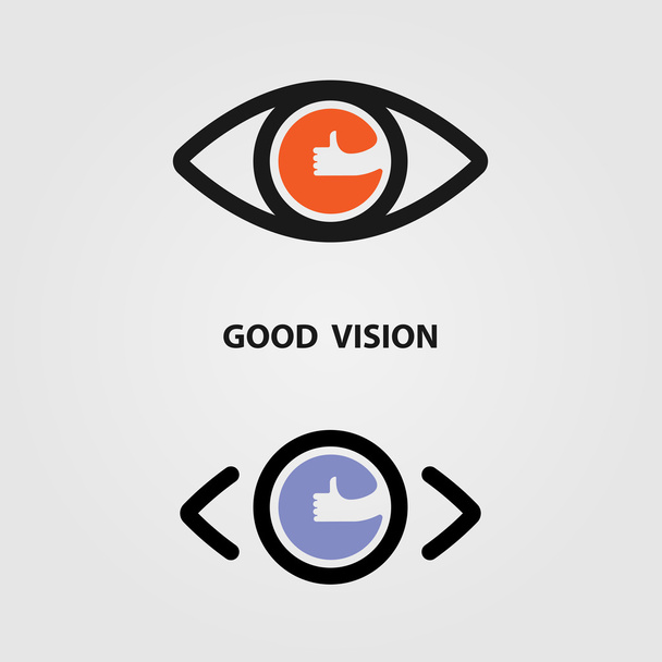 Good vision logo design.The best vision idea concept.Human eye i - Vetor, Imagem