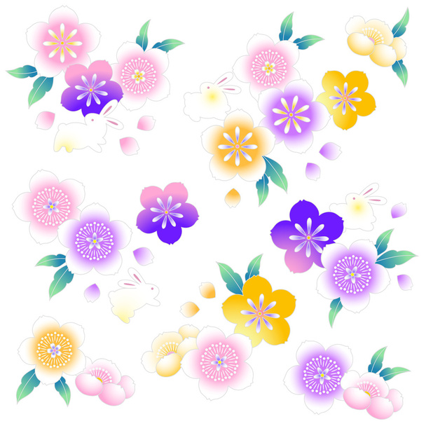 Japanese style cherry blossom - Vector, Image