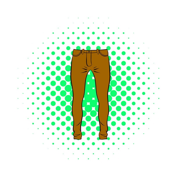 Mens trousers icon, comics style - Vector, Image