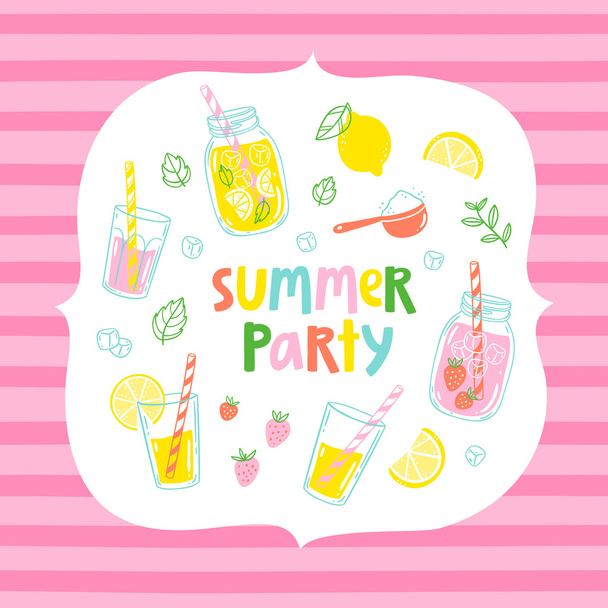 Summer party card - Vector, Image