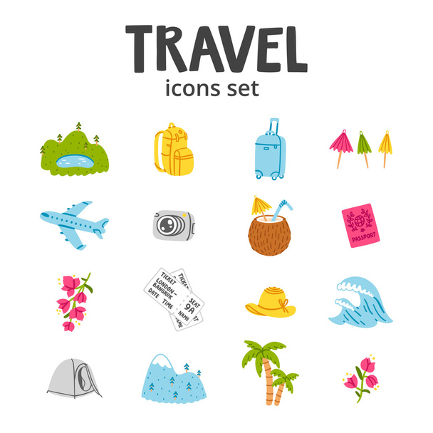 utazási ikonok készlete - Vektor, kép