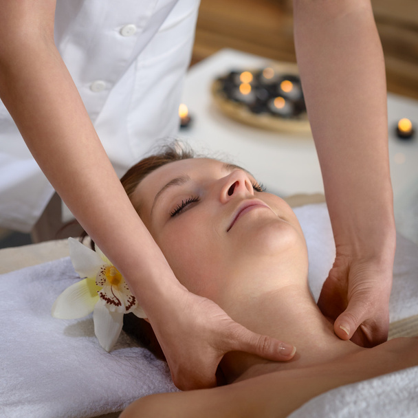 Woman neck massage at luxury spa - Фото, зображення