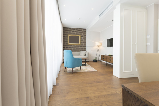 Modern apartment living room - Фото, изображение