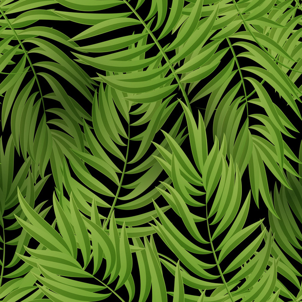 Tropical Palm leaves. Vector seamless - Vektör, Görsel