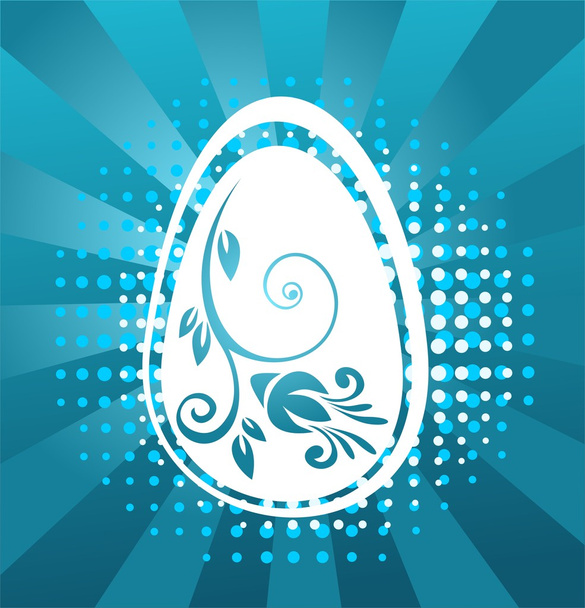 Easter egg with blue pattern - Фото, зображення