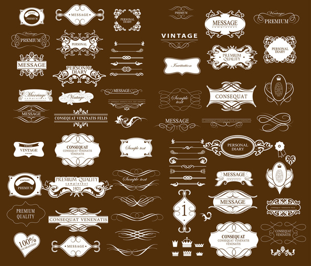 Set of calligraphic elements for design - Vector, Image