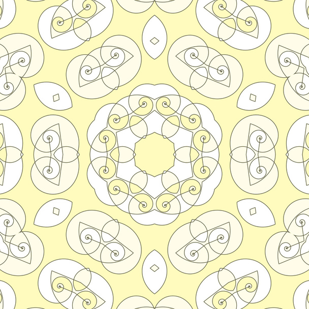 Seamless circles and spirals pattern white beige yellow - Photo, Image