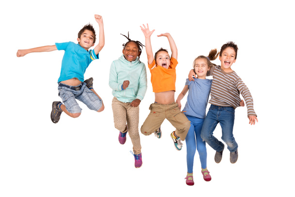 Niños felices saltando - Foto, imagen