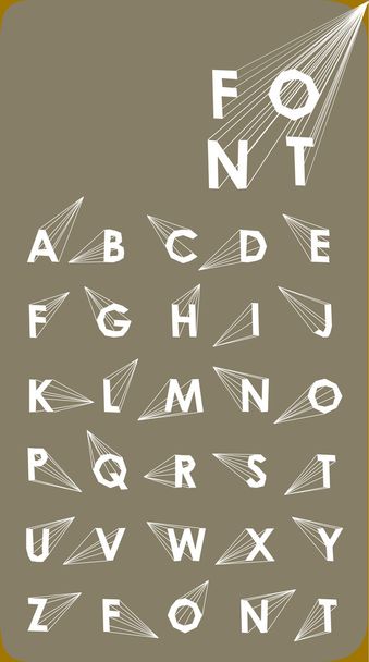 Wire Vector low poly alphabet font with shadow - Vektor, kép