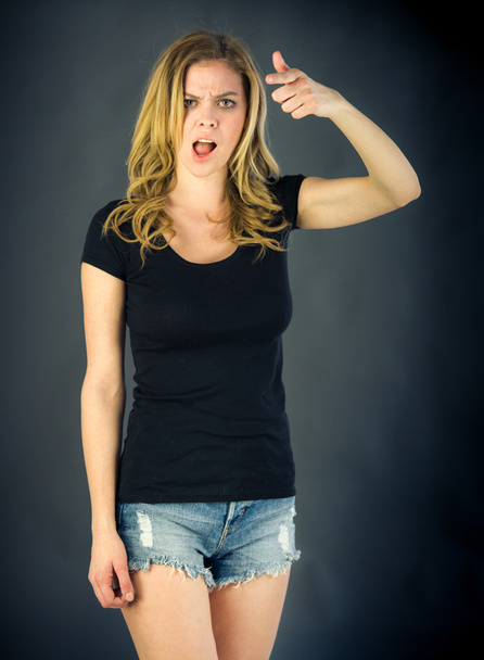 Vrouw zeuren uitbrander met vinger - Foto, afbeelding