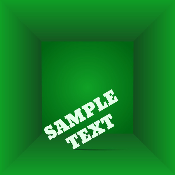 Green Box top view  the gift box any empty room interior vector  - Vecteur, image