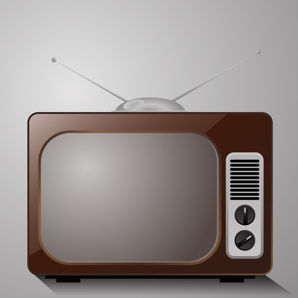 Ретро-телевизор в деревянном корпусе
 - Вектор,изображение