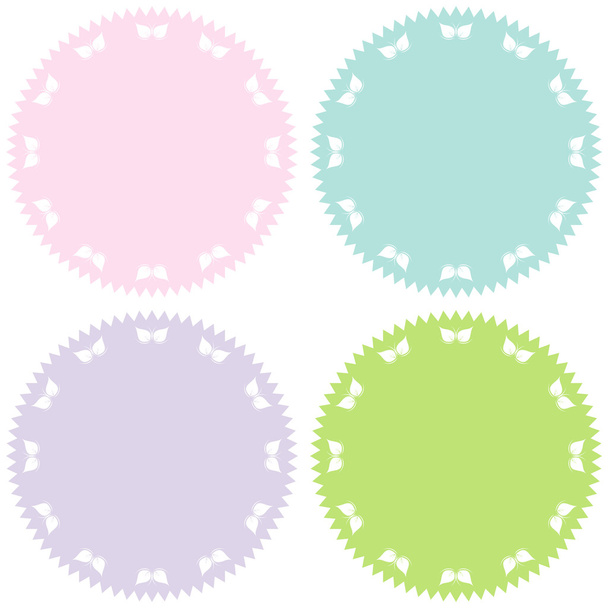 Set of 4 colorful badges - Διάνυσμα, εικόνα