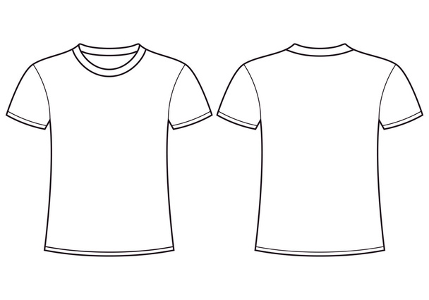 Camiseta en blanco templateck
 - Vector, Imagen