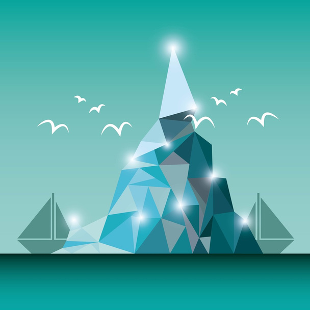 Eisberg-Gletscherdesign - Vektor, Bild