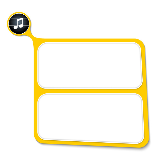 Abstract yellow box for your text and symbol of music - Vector, Image