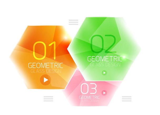 Цветной стеклянный шестиугольник бизнес-инфографический шаблон
 - Вектор,изображение