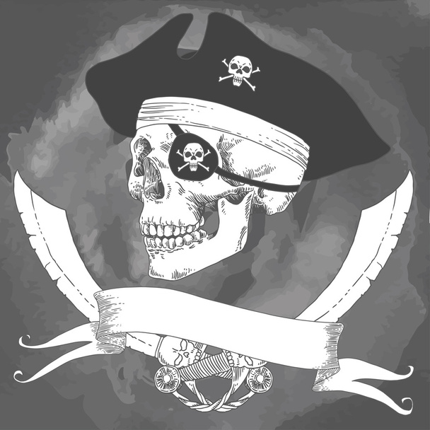 The Pirate Skull Jolly Roger - Vector, Image