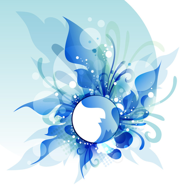 Abstract background blue flowers - Vector, Image