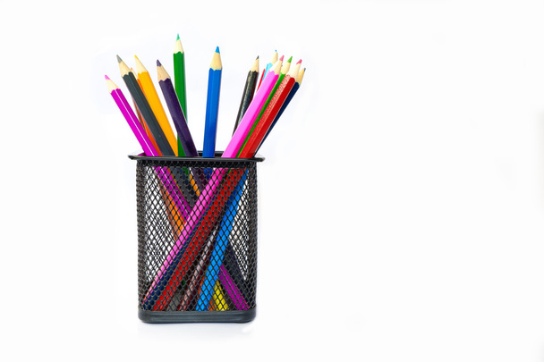 Color pencil in box. - Valokuva, kuva