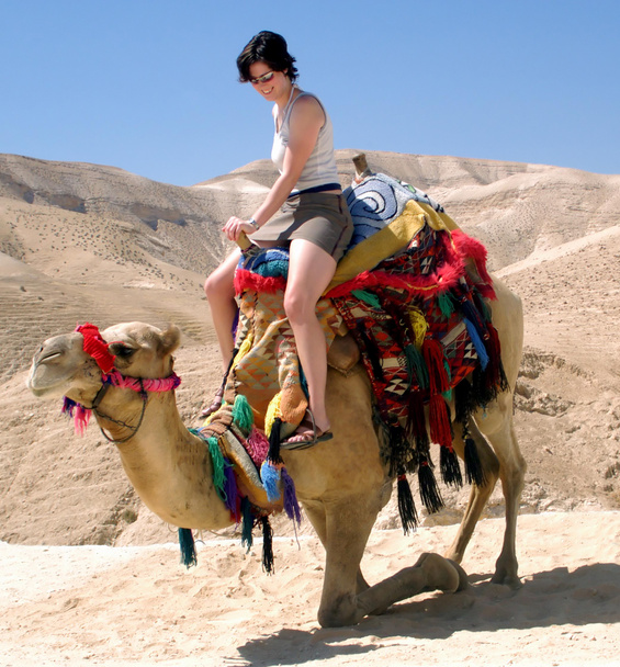 mladá dívka velbloud Izrael Mrtvé moře - Fotografie, Obrázek