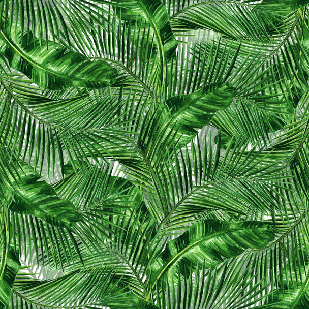 Akvarell Seamless pattern - trópusi háttér  - Fotó, kép