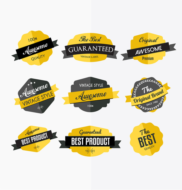Set of colorful retro labels - Vector, afbeelding