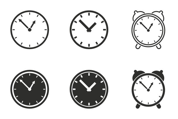 Clock icon set - Vektör, Görsel