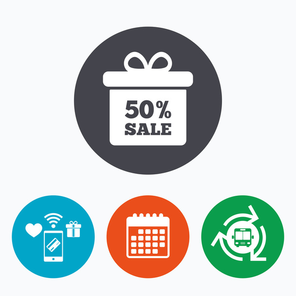 50 percent sale gift box   - Vettoriali, immagini