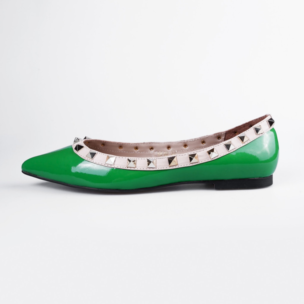 Samice zelené boty přes bílý - Fotografie, Obrázek