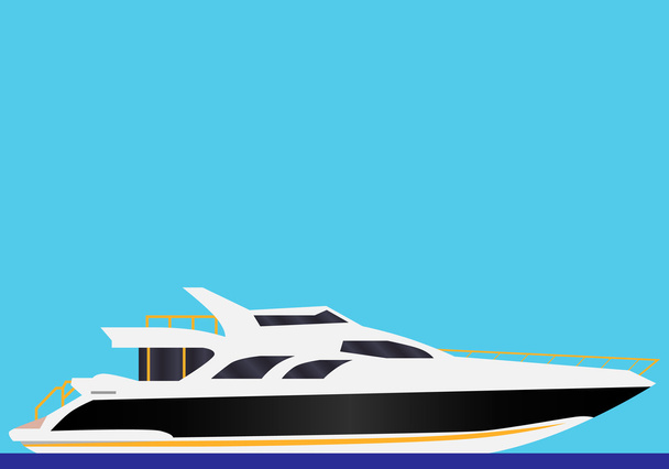 luxury motor yacht - Vector, afbeelding