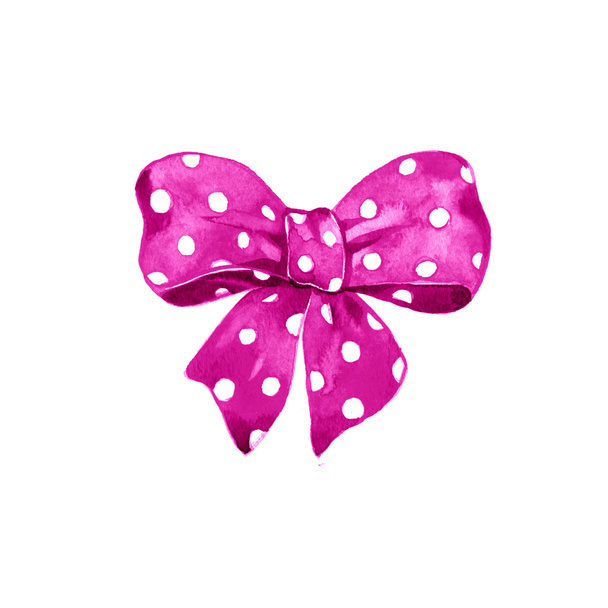 Watercolor pink satin bow - Photo, image