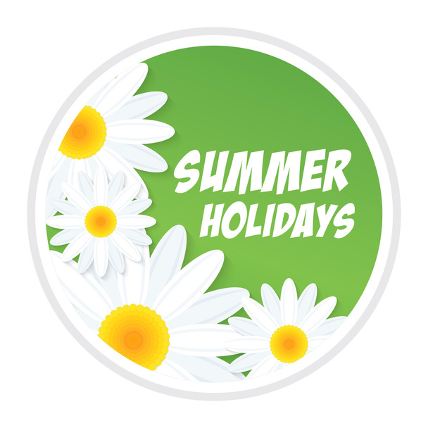 summer holidays circle sticker - Vektor, Bild