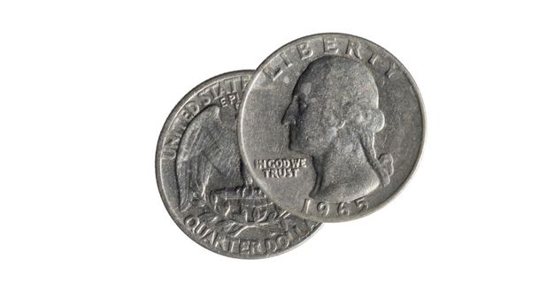 moeda de um quarto dólar
 - Foto, Imagem