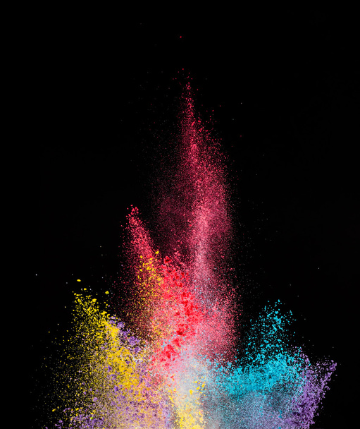 Explosion of colored powder on black background - Fotografie, Obrázek