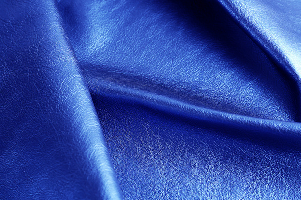 Blue leather texture - Foto, afbeelding