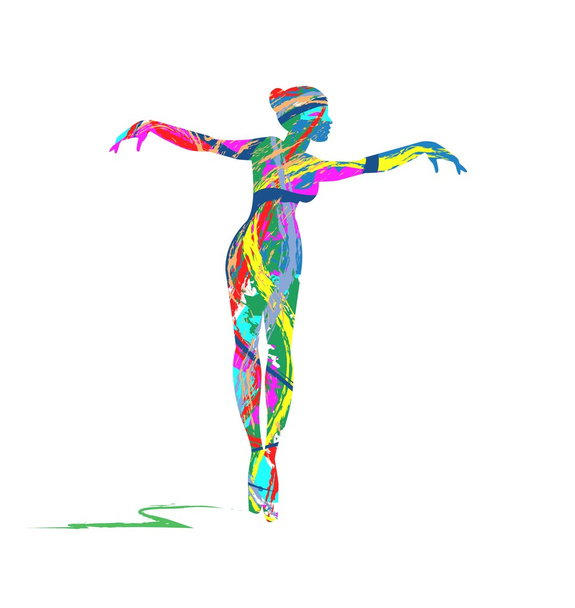 ilustración de bailarines siluetas
  - Vector, Imagen