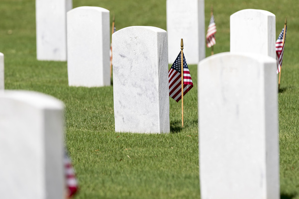 katonai temető, Amerikai zászló - Fotó, kép