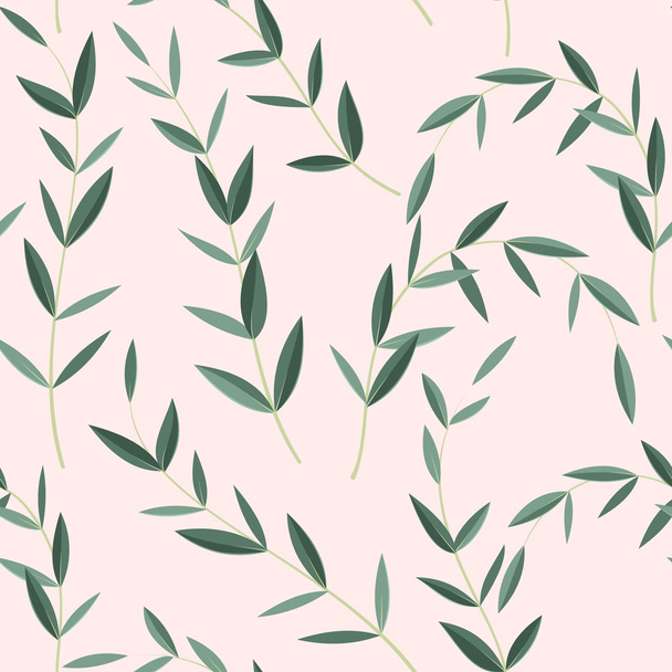 シームレスな緑の葉 - ベクター画像