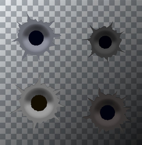 Vector agujeros de bala modernos establecidos sobre fondo transparente
 - Vector, Imagen