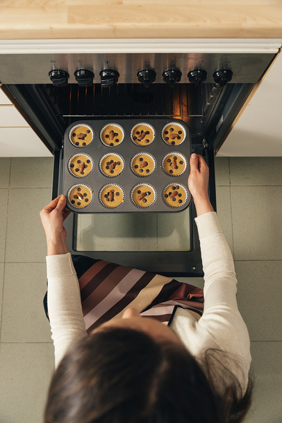 woman Preparing Cookies And Muffins. - 写真・画像